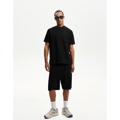 Bershka Textured Bermuda Shorts Men S Black