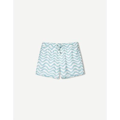Bershka Printed Swimming Trunks Men M Light Blue