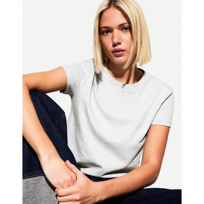 Bershka Heavy Cotton Short Sleeve T-Shirt Women Xs Grey