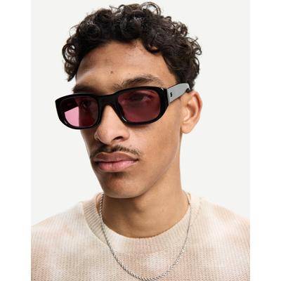 Bershka Resin Sunglasses Men Burgundy