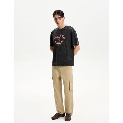 Bershka Baggy Cargo Jeans Men 34 Camel