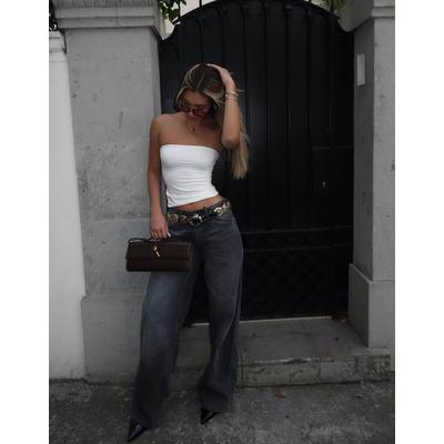 Bershka Bandeau Top Women M Cream