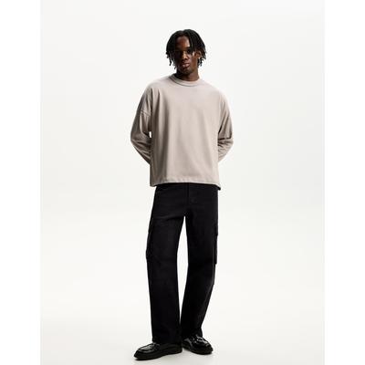 Bershka Baggy Cargo Jeans Men 29 Black