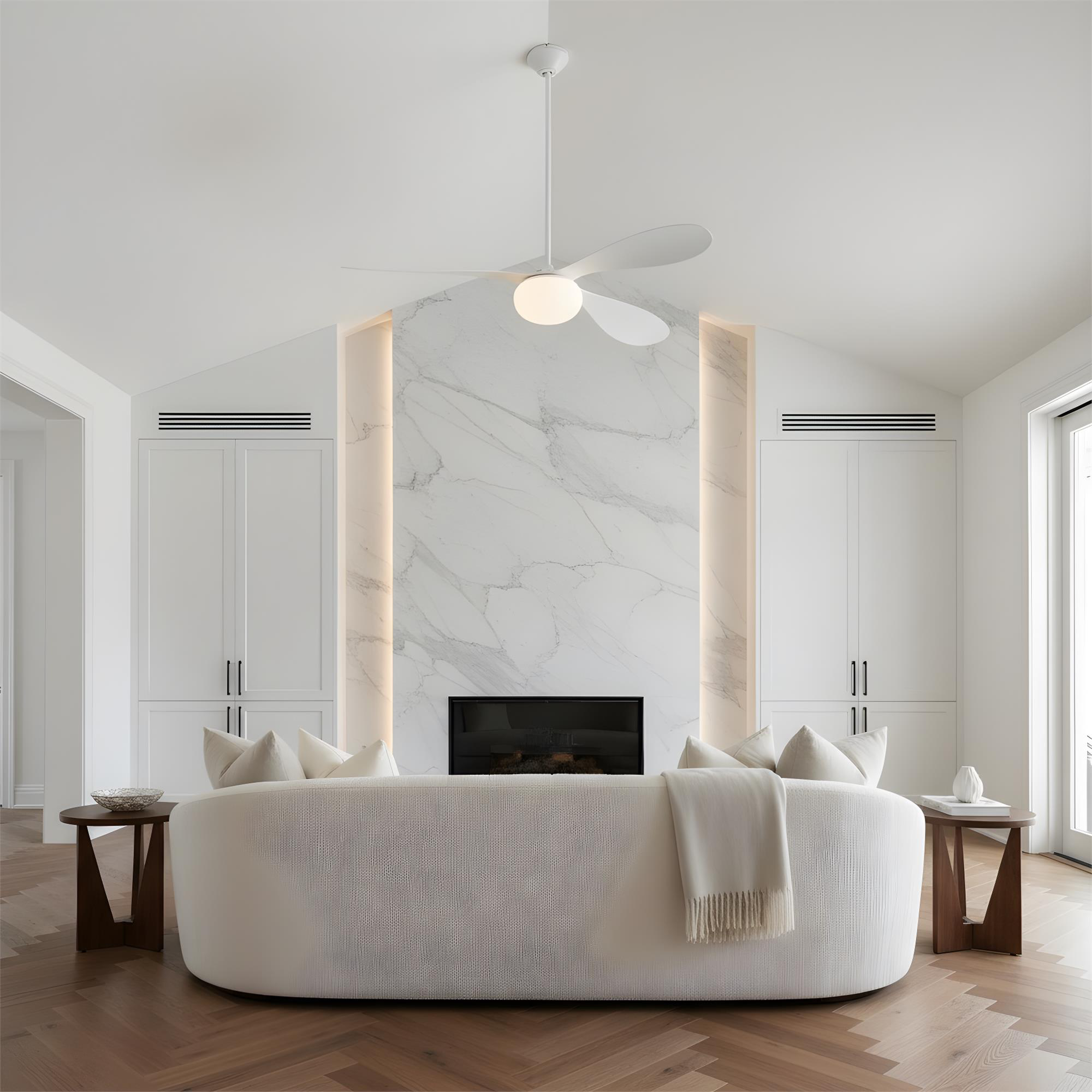 Visual Comfort Fan Collection Peter Bristol Drape Smart 58 Inch Ceiling Fan with Light Kit - 3DPSM58RZWD