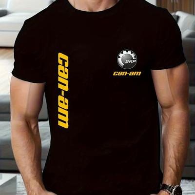 TEMU Can Am Brp Logo Short Sleeve T-shirt Men's T-shirt Men's Clothing Deals Designer Clothing Men's Oversized T-shirt Anime Men's T-shirt Printed T-shirt B5020218 Image