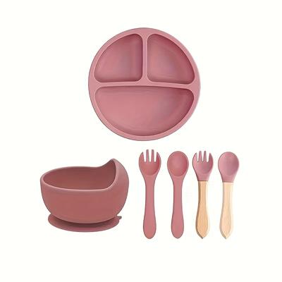TEMU 6pcs Custom Silicone Baby Feeding Set - Includes Suction Bowl, Divided Plate, - Dishwasher Safe, Easy Clean, Perfect Newborn Gifts, Christmas, Thanksgiving, And Chinese New Year Gifts Image