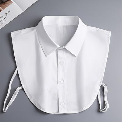 TEMU 1 Women's Universal Fake Collar Dress Shirt, Detachable Half-shirt With 100% Polyester Tie-neck, Suitable For Dresses And Tops Image