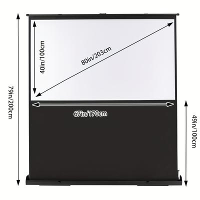 TEMU Pull-up Projection Screen, Portable Projection Screen, Floor Projection Screen Image