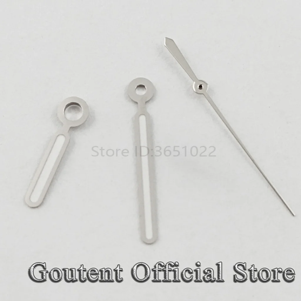 Goutent Silberne Uhrzeiger, grüne Lume, passend für TA 2836 2824 NH35 NH36 Miyota 8205 8215 821A Mingzhu DG2813 3804 Uhrwerk Image