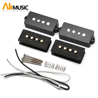 1Set Alnico 5 PB Bass Pickup Kits- Fiber Bobbin/Alnico V Pole Piece/Waxed Cloth Cable Pickup Kit for PB Bass Pickup Kits