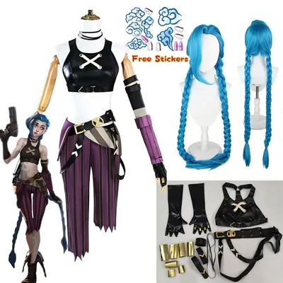 Arcane Staffel 2 League of Legends LOL Arcane Jinx Halloween Cosplay Kostüm Loli Outfit Halloween Image