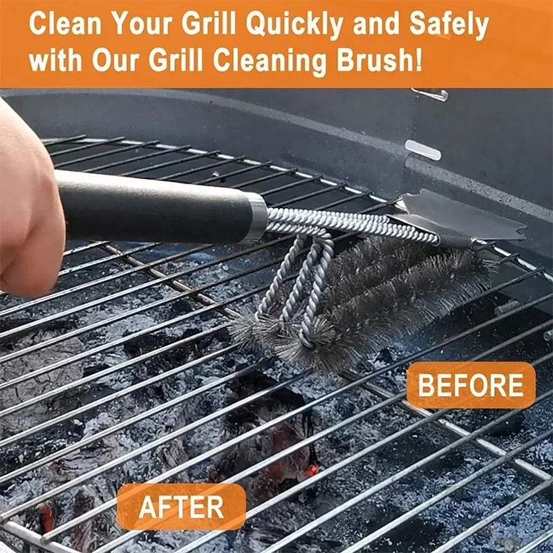 BBQ Grill Pinsel Rutschfester Griff Multi Surface Scrubber Grill Reinigungswerkzeuge Zubehör Grill Zubehör Grill Reinigung A Image
