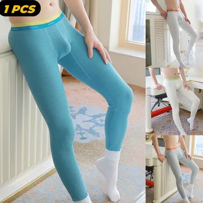 1 Stück Herren-Thermo-Unterwäsche, Sport, Workout, Sport, Baumwolle, weiche Leggings, Strumpfhosen, warme formende Hose, Winter-Unterhose Image