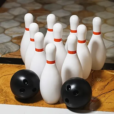 Kids Bowling Set 12PCS with10 Pins 2 Balls - Durable Plastic Indoor/Outdoor Family Sports Game
