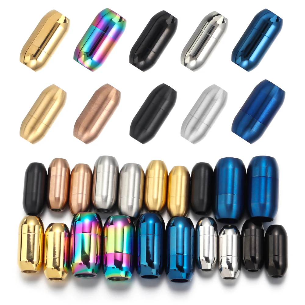 Fermoirs Magnétiques Colorés en Acier Inoxydable, Connecteurs de Bracelet en Cuir, Fermoir d'Extrémité Magnétique, Bijoux de Bricolage, 2 Pièces
