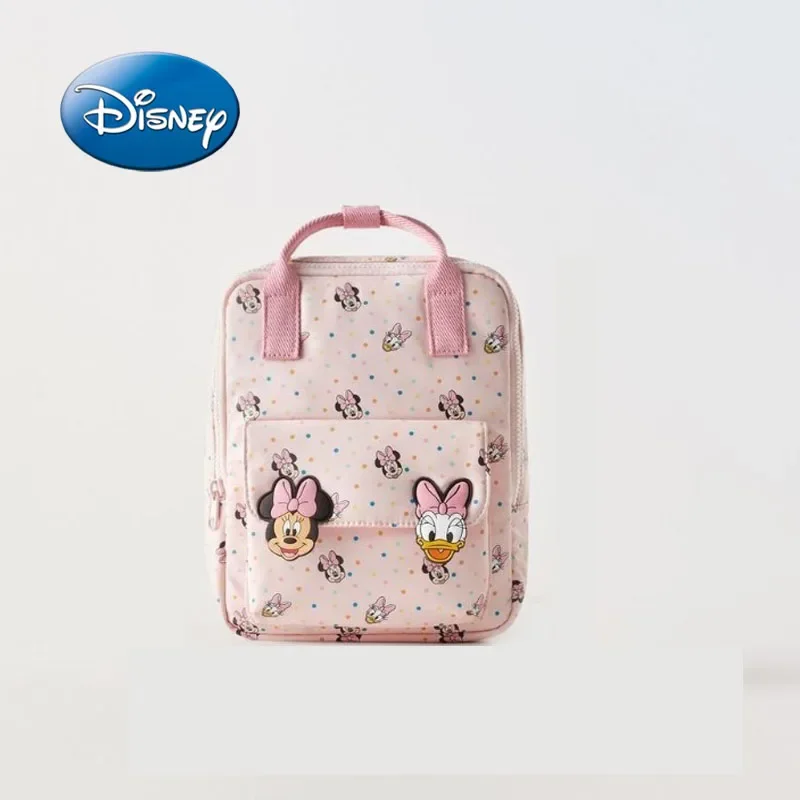 Sac à dos Disney Minnie Cartoon pour enfants, mini sac d'école primaire, joli sac à bandoulière pour garçons et filles, marque de luxe