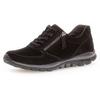 Keilsneaker GABOR ROLLINGSOFT, Damen, Gr. 43, schwarz, Nubukleder, unifarben, sportlich, Schuhe Sneaker, Freizeitschuh, Halbschuh, Schnürschuh mit OPTIFIT-Wechselfußbett