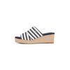 Pantolette TOMMY HILFIGER "NAUTICAL STRIPES ESPADRILLE MULE", Damen, Gr. 42, blau (dunkelblau, weiß), Baumwolle, modisch, Schuhe, Keilabsatz, Sommerschuh im modischen Streifen-Look