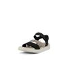 Plateausandale ECCO "ECCO FLOWT W", Damen, Gr. 42, schwarz (schwarz, grau), Leder, modisch, Schuhe, Sommerschuh, Klettschuh, Urlaubsandale, Sandalette mit Plateau