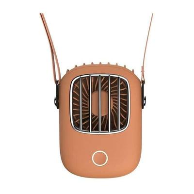 Orange usb wiederaufladbarer Mini-Handventilator, kleiner Ventilator, zum Aufhängen am Hals und an Image