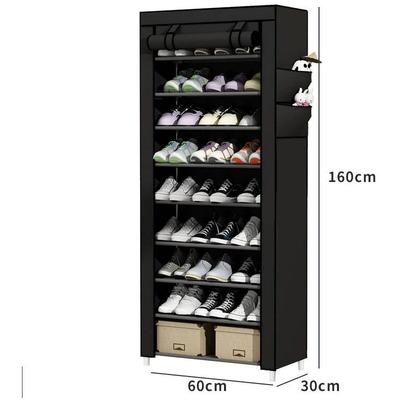 L&h-cfcahl - Schuhregal 10-stöckig Stoff 60x30x160cm Lagerschrank Schuhschrank mit Schutzhülle für Image