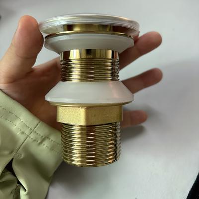 TEMU Stainless Steel Bathroom Sink Drain, Round Basin Bounce Core, Push-type, Anti-odor, Anti-insect, With Detachable Strainer For Sink Image