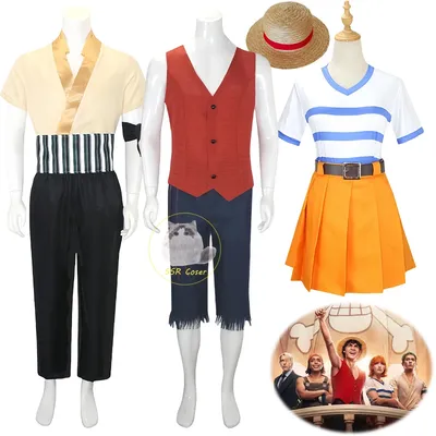 Bilibili Filme One Piece Cosplay Luffy Zoro Nami Cosplay Kostüme Uniform Halloween Party Performance Image