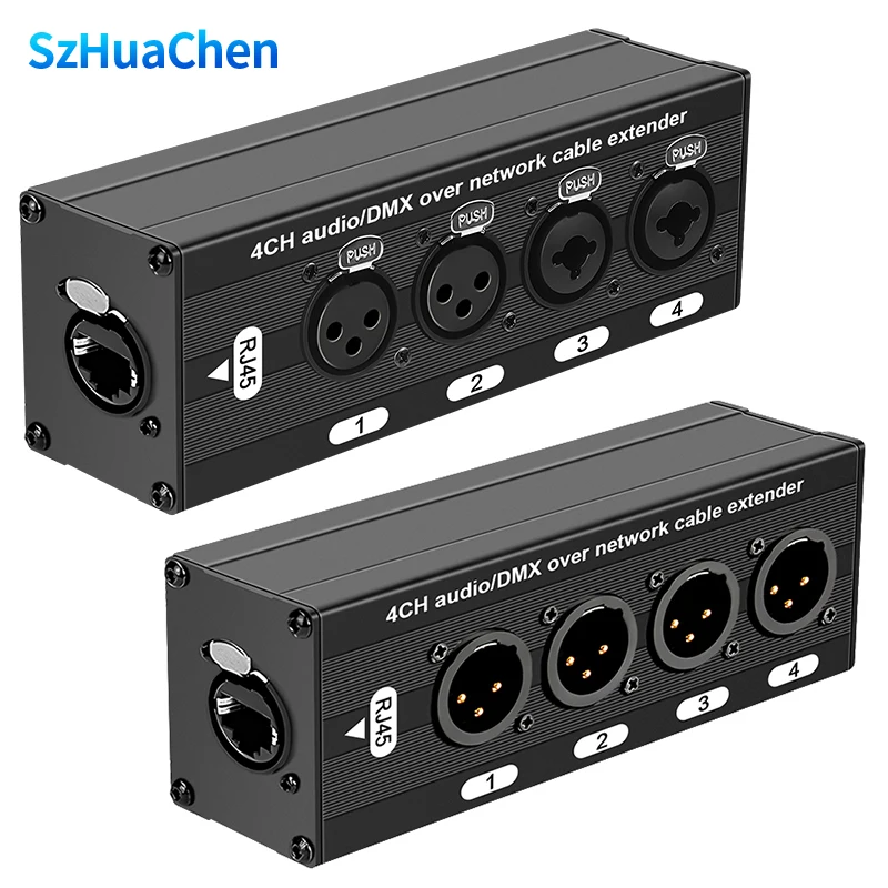 4-Kanal-3-poliges Multi-Netzwerk-XLR-Kabel für Bühnengeräusch, Beleuchtung und Aufnahmestudio, Stecker und Buchse auf RJ45 Ethercon Image