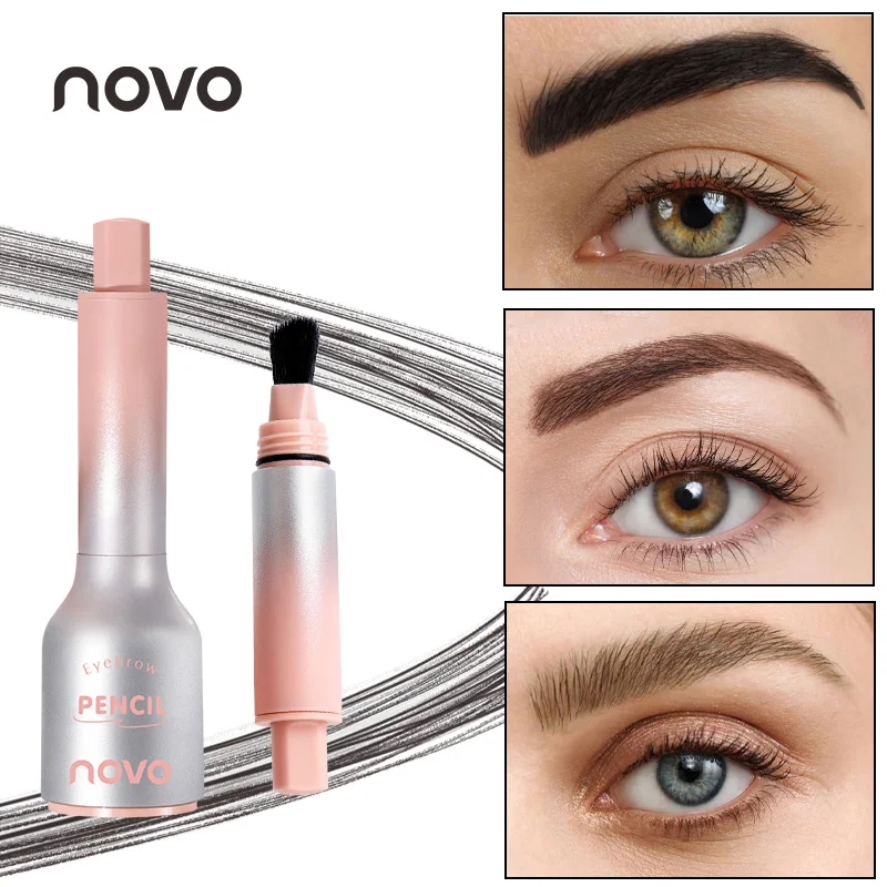 Augenbrauenstift, wasserfeste, wischfeste Augenbrauentönung mit Pinsel, Haaransatzstift mit Pinsel, für präzise, natürlich aussehende Augenbrauen Image