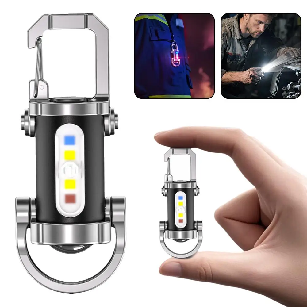 Tragbare COB Mini Schlüsselanhänger Taschenlampen Wiederaufladbare Arbeitsleuchte LED Seitenlampe Wasserdichte Laterne Camping Suche Wandern