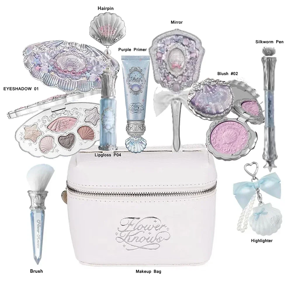 Flowerknow Shell's Jewel Collection Make-up-Sets: Lidschatten, Lipgloss, Rouge, All-in-One-Puder, Glitzer-Highlighter-Kit Image