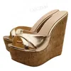 BERZIMER Damen-Sandalen, Plateau-Keile, Slip-On-Pantoletten, High Heels, Sandalen, handgefertigt, Damen-Party-Schuhe, Damen, Übergröße, Größe 39, 42, 50, 52