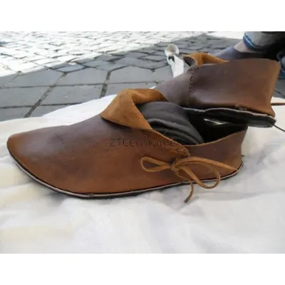 Damen Herren Mittelalter PU-Lederschuhe Mittelalter Stiefeletten Viktorianisch Renaissance Halloween Faccy Stiefelschuhe Image