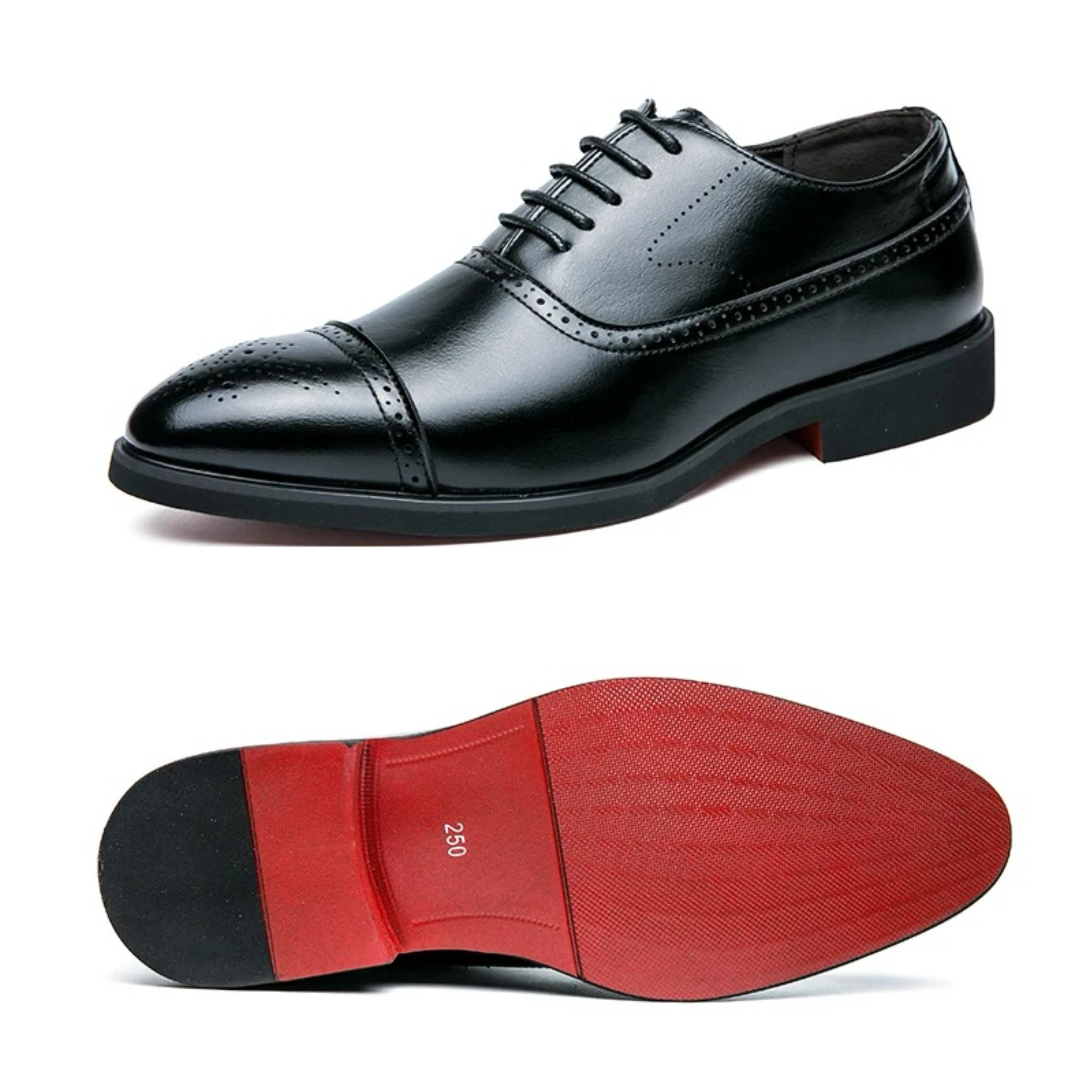 Herren-Kleiderschuhe, rote Sohle, Lederschuhe, spitzer Partyschuh, Schnürschuh, Büro-Oxfords, lässiger Hochzeitsschuh, Retro-Business-Herrenschuhe
