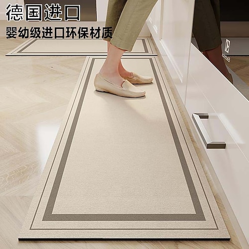 Einfache Teppich Küchenmatte rutschfeste ölbeständige Bodenmatte Wohnzimmer Teppich Innen Außen Matte Schlafzimmerdekoration Badezimmermatte Eingangs Teppich Fußmatte Image