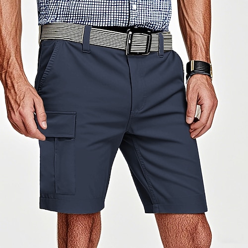Herren Taktische Shorts Cargo-Shorts Shorts Sommershorts Elastischer Bund Mehrere Taschen Klappentasche Einfach Komfort tragbar Knielang Outdoor Sport Täglich Mode Lässig Schwarz Marinenblau Image