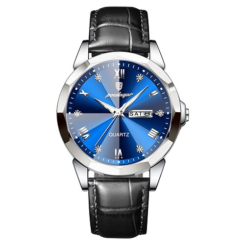 Herrenuhren Luxusmode original Quarzuhr für Mann wasserdicht leuchtende Datumswochenarmbanduhr Image