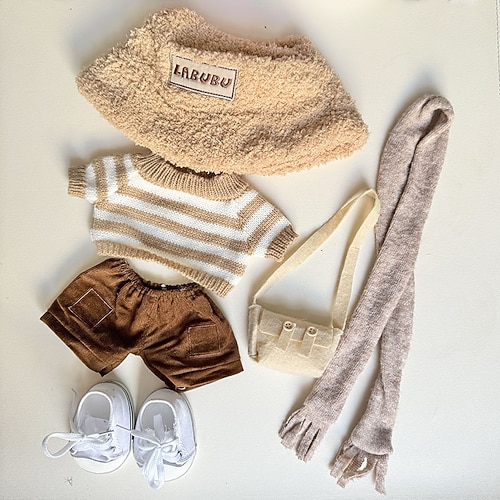 Kleidungsset für 38 cm Puppen Labulabu Modekleidung Zubehör Outfit geeignet für 15 Zoll (38 cm) Puppe Weiche Baumwollkleidung Ersatz nur Kleidung Weihnachtsgeschenk Image