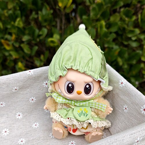 Bekleidungsset für 17 cm Puppen FürLabubu Modebekleidungszubehör Outfit geeignet für 6,69 Zoll (17 cm) Puppe Weiche Baumwollbekleidung Ersatz Keine Puppe NUR Kleidung Weihnachtsgeschenk Image