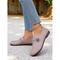 Damen Flache Schuhe Barfußschuhe Weiche Schuhe Schuhe mit weiter Passform Täglich Reise Muttertag Blumen Knopf Flacher Absatz Runde Zehe Lässig Komfort Minimalismus Kunstleder Loafer Wein