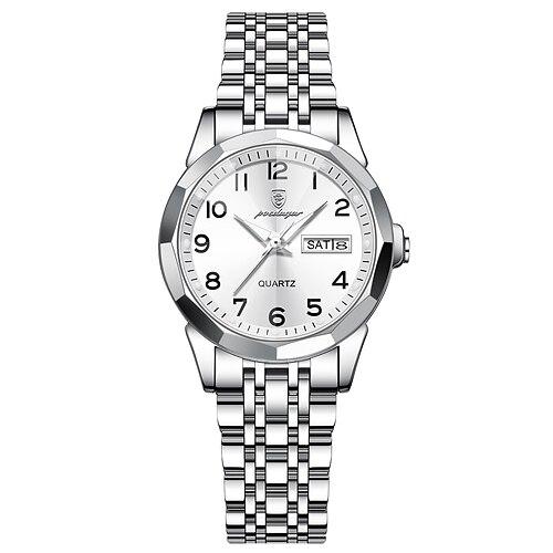 Luxus damen armbanduhr wasserdicht leuchtende datum woche frauen quarzuhr edelstahl damen uhren