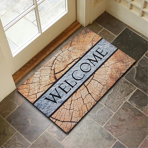 Holzmuster Fußmatte Küchenmatte Bodenmatte Rutschfeste Teppich Ölfeste Matte Innen Außen Matte Schlafzimmer Dekor Badezimmermatte Eingangsteppich Image