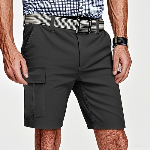 Herren Taktische Shorts Cargo-Shorts Shorts Sommershorts Elastischer Bund Mehrere Taschen Klappentasche Einfach Komfort tragbar Knielang Outdoor Sport Täglich Mode Lässig Schwarz Marinenblau Image