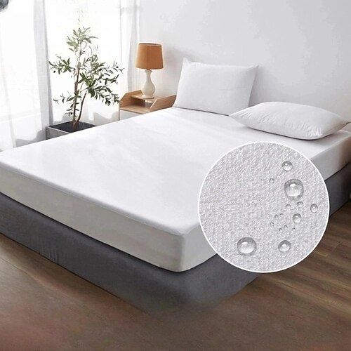 Königin Vollbett König Schützende Bettdecke Wasserdichter Matratzenschoner Spannbettlaken Bettenschoner Matratzenschoner Glatteoberfläche Atmungsaktiv Hautfreundlich Geräuschlos Image