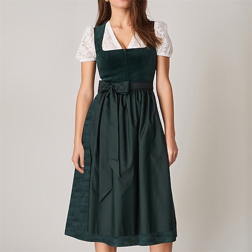 Oktoberfestbier Oktoberfest Kleid Dirndl Trachtenkleider Dienstmädchen Bayerisch Deutsch Wiesn Damen Karneval Party Bier Festival Stoff im traditionellen Stil Kleid Schürze Ohne Bluse