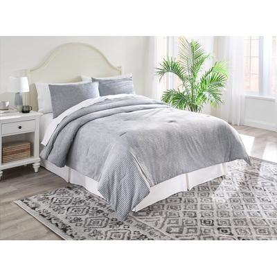 Corduroy Comforter 3-PC Set by BrylaneHome in Gray (Size TWIN)