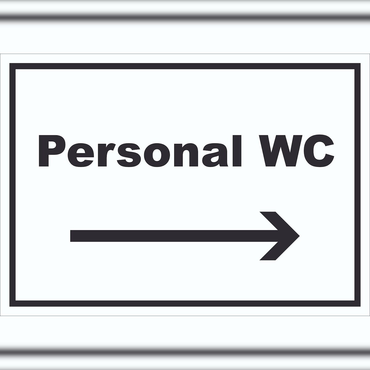 HB-Druck Personal WC Schild mit Text und Richtungspfeil rechts waagerecht A6 Rückseite selbstklebend Image