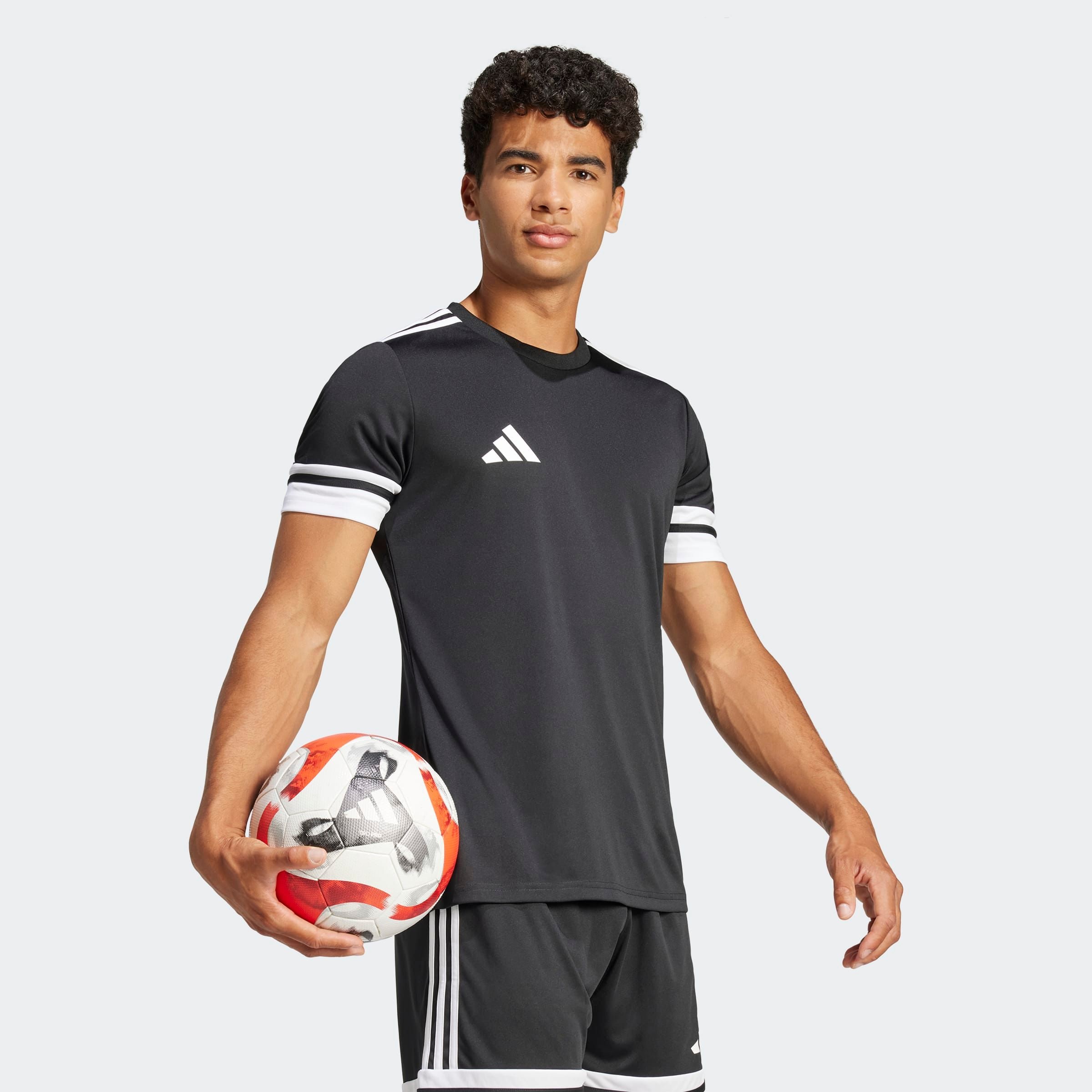 Fußballtrikot ADIDAS PERFORMANCE "SQUADRA 25 TRIKOT", Herren, Gr. 3XL, schwarz-weiß (schwarz, weiß), Obermaterial: 100% Polyester, Rundhals, Trikots Fußballtrikot