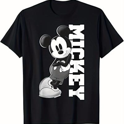 TEMU Graphic Print T-shirt, Cotton Crew Neck Tee, Regular Fit, Embroidered Iron-on Design, Casual Hip-hop Street Fashion, Adult Shirt, Sizes S-xx Image