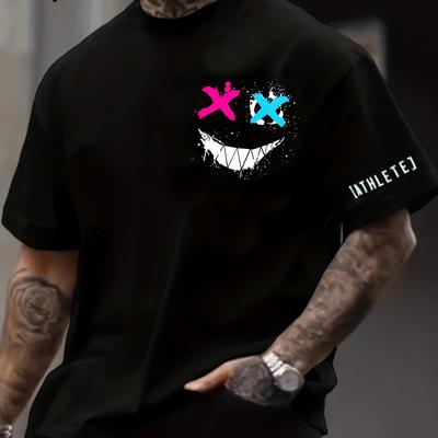 TEMU 3d Print Short Sleeve Men's Trendy Crew Neck T-shirt For Summer Outdoor Image